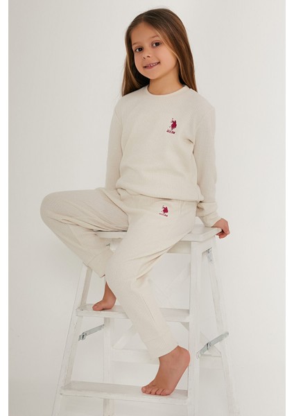 U.S. Polo Assn. Sweet Cute Girl Beyaz Kız Çocuk Eşofman Takımı