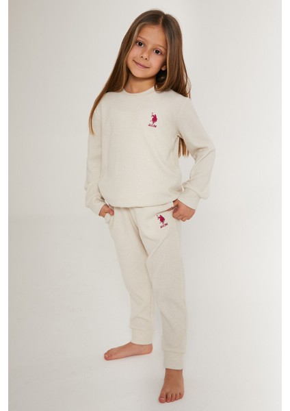 U.S. Polo Assn. Sweet Cute Girl Beyaz Kız Çocuk Eşofman Takımı