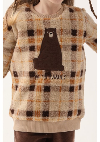 With Family Koyu Kahverengi Kız Çocuk Uzun Kol Pijama Takım fırsatları