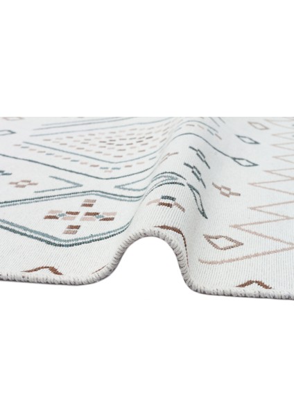 Arya Ar 05 Beıge Blue Çift Taraflı Modern Desenli Dokuma Kilim