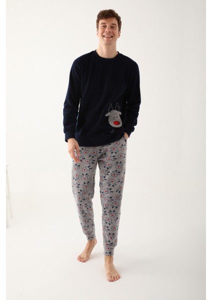 Oh Deer Lacivert Erkek Uzun Kol Pijama Takım fiyatları