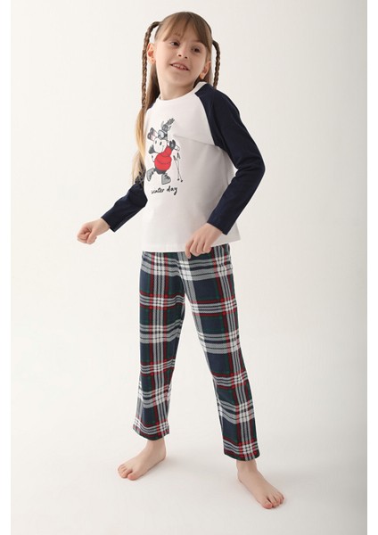 Winter Day Beyaz Kız Çocuk Uzun Kol Pijama Takım modelleri