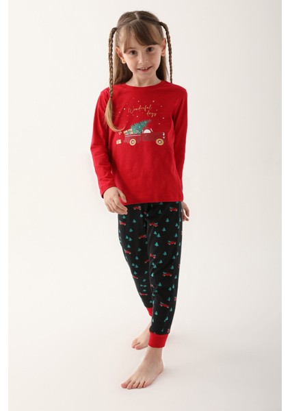 Wonderful Days Kırmızı Kız Çocuk Uzun Kol Pijama Takım fiyatları