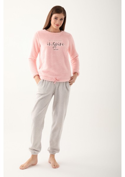 Dream Creta Share Pembe Kadın Uzun Kol Pijama Takım