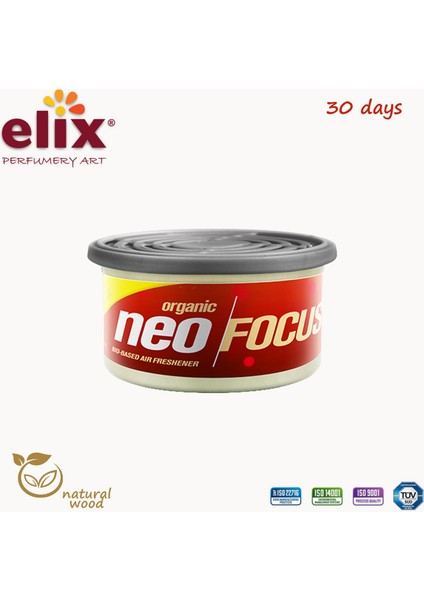 Elıx Neo Focus Metal Kutuda Ahşap Granüllere Emdirilmiş Özel Aromalı Koku - Bergamot