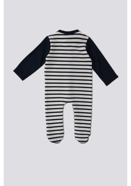 Patikli Şerit Detay Lacivert Bebek Tulum fırsatları