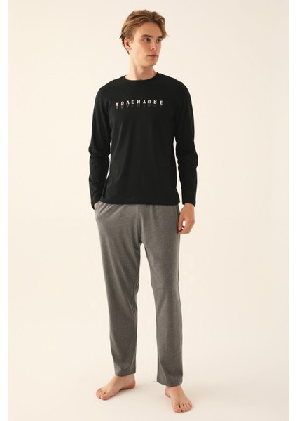 Siyah Erkek Uzun Kol Pijama Takım fiyatları