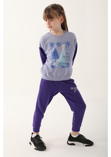 Açık Indigo Kız Çocuk Eşofman Takımı