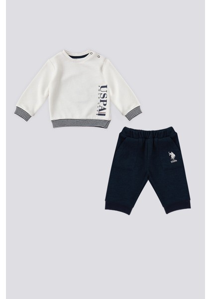 Krem Çıtçıt Yaka Detay Bebek 2'li Takım
