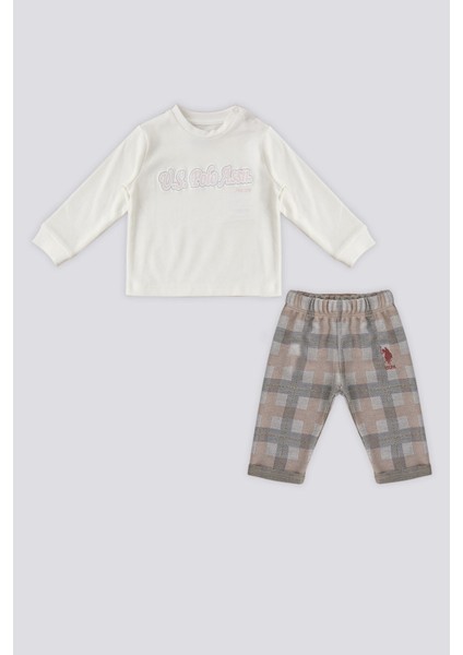Krem Bisiklet Yaka Bebek 2'li Takım