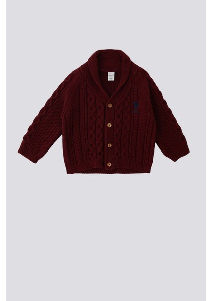 Bordo Polo Yala Bebek Hırka