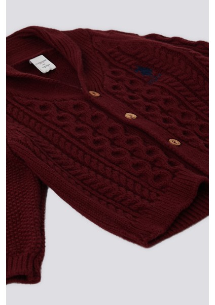 Bordo Polo Yala Bebek Hırka fiyatları