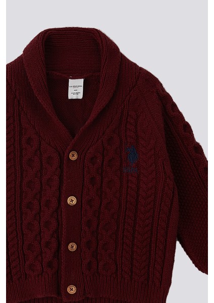Bordo Polo Yala Bebek Hırka modelleri