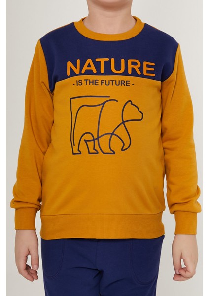 Nature Is In The Future Kahverengi Erkek Çocuk Eşofman Takımı