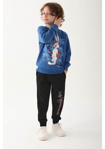 Saks Mavi Erkek Çocuk Eşofman Takımı