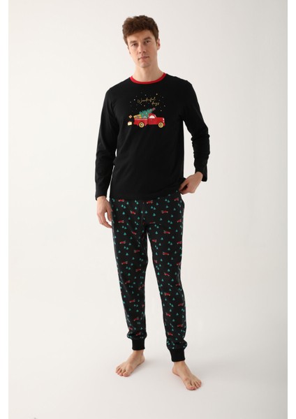 Stars Siyah Erkek Uzun Kol Pijama Takım modelleri