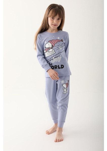 Açık Indigo Kız Çocuk Uzun Kol Pijama Takım modelleri