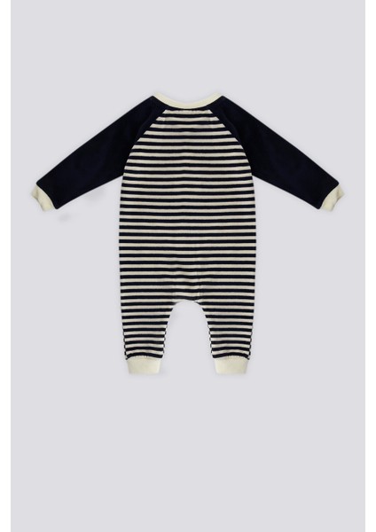 Ekru Şerit Detay Çıtçıt Yaka Bebek Tulum fırsatları