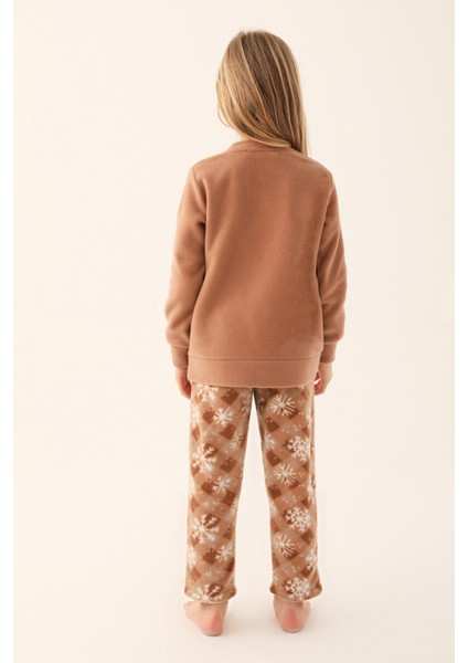 Happy Snow Kahverengi Kız Çocuk Uzun Kol Pijama Takım indirimleri