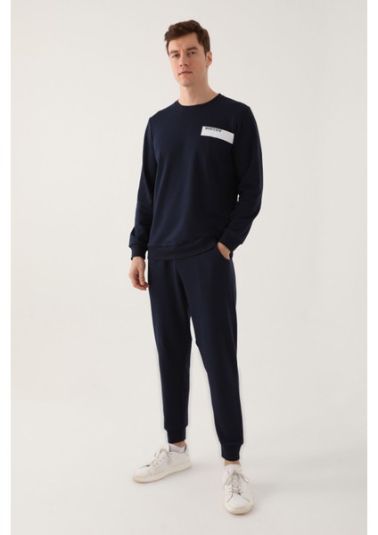 Whatever Lacivert Erkek Uzun Kol Pijama Takım