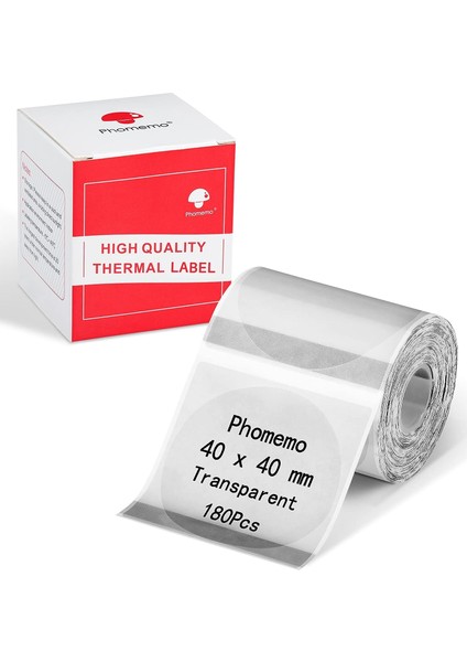 40X40MM/180ADET Yuvarlak Etiket - M110/M221/M220/M120/M200/M110S Uyumlu