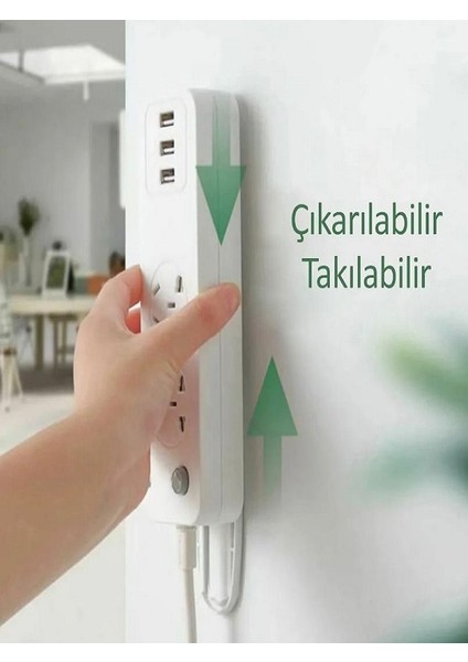 "2 Adet" Yapışkanlı ve Kızaklı Plastik Eşya Sabitleme Aparatı Priz- Kablo Tutacağı
