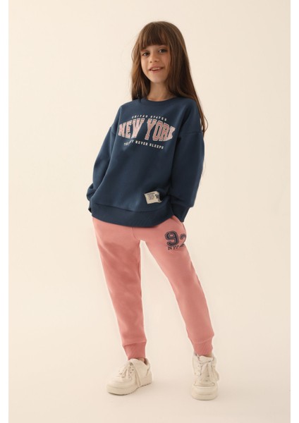 New York Lacivert Kız Çocuk Eşofman Takımı