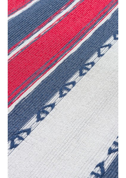 Arya Craft Kilim ARC05 Red Navy Çift Taraflı Hav ve Toz Vermez Yıkanabilir Modern Desenli Dokuma Kilim