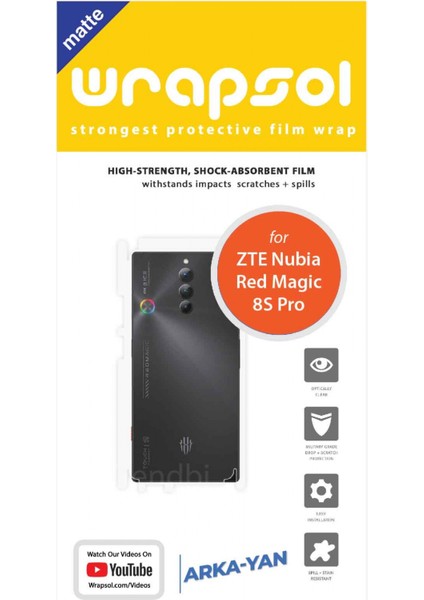 Zte Nubia Red Magic 8s Pro Mat Arka ve Yan Kaplama Koruyucu Film