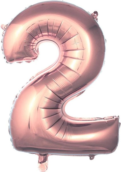 2 Rakamı 40 Inç Rosegold Folyo Balon 100 cm