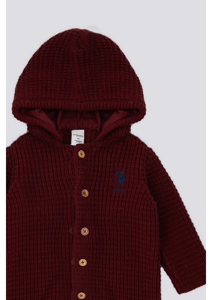 Bordo Kapüşonlu Bebek Hırka fiyatları