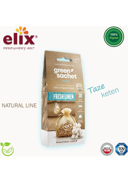 Elıx Natural Ahşap Granüllere Emdirilmiş Özel Aromalı Koku - Taze Keten