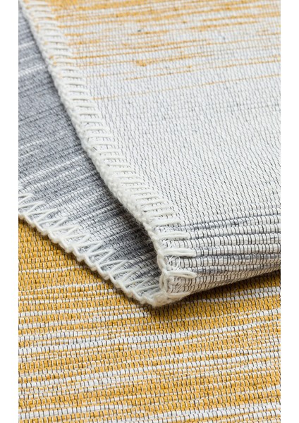 Arya Craft Kilim Arc 03 Grey Yellow Hav ve Toz Vermez Yıkanabilir Modern Desenli Dokuma Kilim