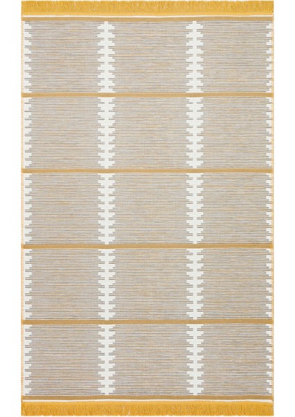 Arya Craft Kilim Arc 01 Whıte Yellow Hav ve Toz Vermez Yıkanabilir Modern Desenli Dokuma Kilim