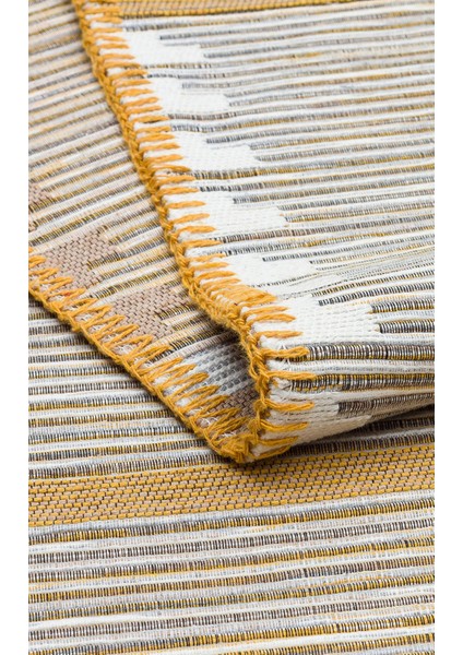 Arya Craft Kilim Arc 01 Whıte Yellow Hav ve Toz Vermez Yıkanabilir Modern Desenli Dokuma Kilim