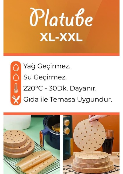 Pişirme Kağıdı 50 Adet Yuvarlak Delikli Airfryer Yagli Kagit Xiaomi Philips Tüm Markalara Uyumlu