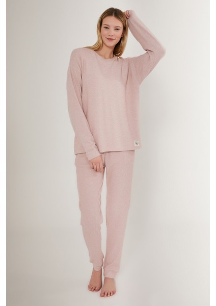Sweet Pembe Kadın Uzun Kol Pijama Takım modelleri