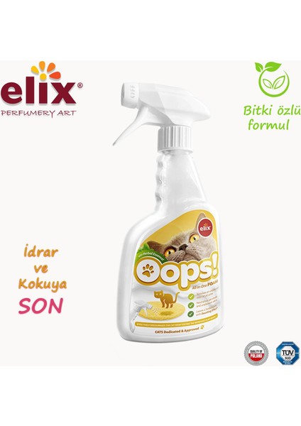 Elıx Bitki Özlü Kedi Idrar Yapma ve Koku Önleyici Sprey 500 ml