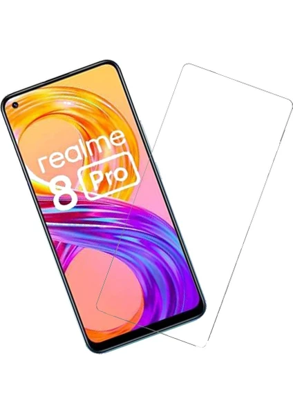 Realme 8 Pro ile Uyumlu Ekran Koruyucu Şeffaf Temperli Kırılmaz Cam Ekran Koruyucu