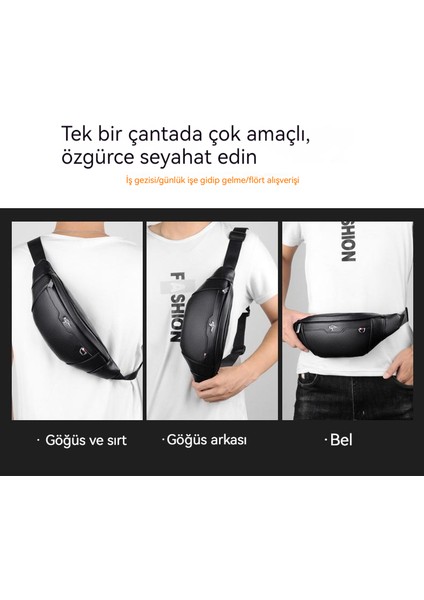 Rahat Çanta Bel Çantası Erkek Askılı Çanta Çok Fonksiyonlu Göğüs Çantası Erkek Cep Telefonu Çantası Omuzdan Askili Çanta Erkek Moda (Yurt Dışından)