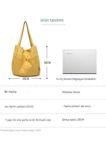 Düz Renk Basit Büyük Kapasiteli Kanvas Kova Çantası Kadın Tüm Maç Tek Omuz Kanvas Çanta (Yurt Dışından) fırsatları