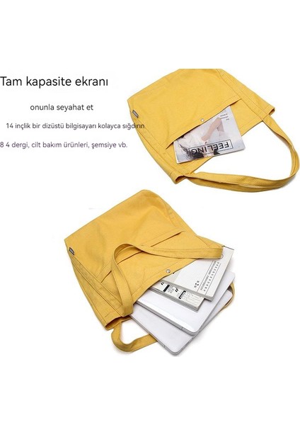 Düz Renk Basit Büyük Kapasiteli Kanvas Kova Çantası Kadın Tüm Maç Tek Omuz Kanvas Çanta (Yurt Dışından) indirimleri