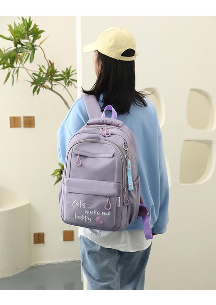 Ilk ve Ortaokul Öğrencileri Için Hafif Okul Çantası, Üniversite Öğrencileri Için Büyük Boy Su Geçirmez Sırt Çantası, Basit ve Her Şeye Uyan Kadın Seyahat Sırt Çantası (Yurt Dışından) modelleri