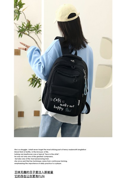 Ilk ve Ortaokul Öğrencileri Için Hafif Okul Çantası, Üniversite Öğrencileri Için Büyük Boy Su Geçirmez Sırt Çantası, Basit ve Her Şeye Uyan Kadın Seyahat Sırt Çantası (Yurt Dışından) fiyatları