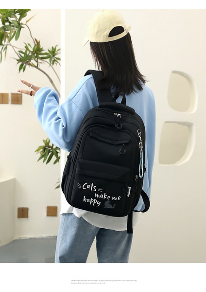 Ilk ve Ortaokul Öğrencileri Için Hafif Okul Çantası, Üniversite Öğrencileri Için Büyük Boy Su Geçirmez Sırt Çantası, Basit ve Her Şeye Uyan Kadın Seyahat Sırt Çantası (Yurt Dışından) indirimleri