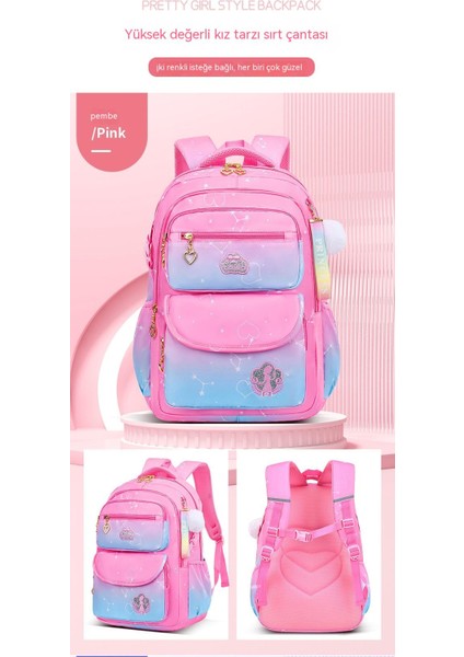Yüksek Değerli Ilkokul Öğrencilerinin Okul Çantası Yeni Degrade Yıldızlı Gökyüzü Büyük Kapasiteli 3-6 Sınıf Kız ve Çocuk Sırt Çantası (Yurt Dışından) fiyatları