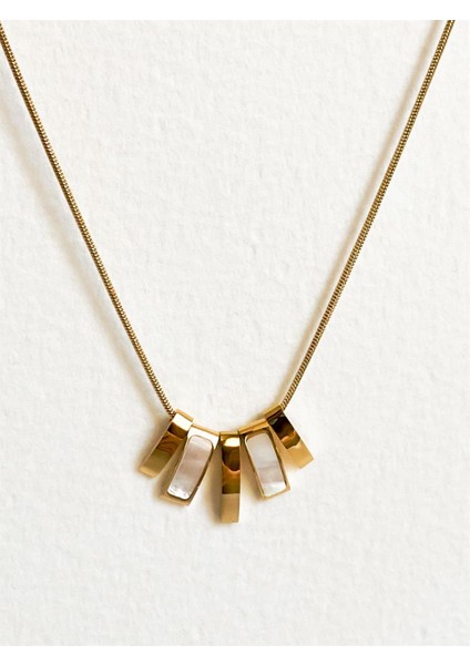 Çubuk Çelik Kolye - Gold