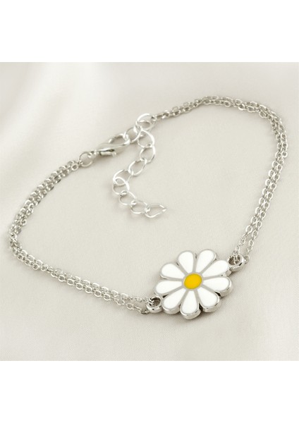 Papatya Zincir Bileklik Kadın Moda Takı Tasarım Aksesuar