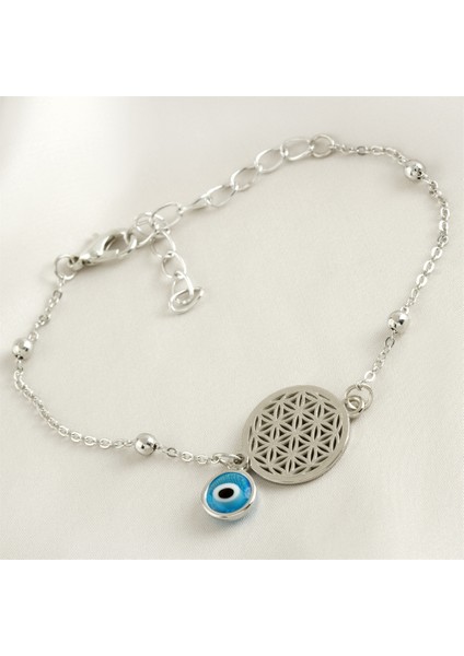 Yaşam Nazar Zincir Bileklik Kadın Moda Takı Tasarım Aksesuar