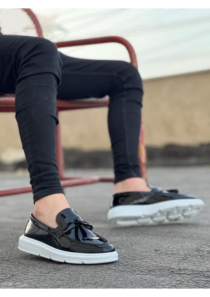 BA0005 Bağcıksız Yüksek Taban Klasik Rugan Kemerli Püsküllü Corcik Erkek Ayakkabı fiyatları